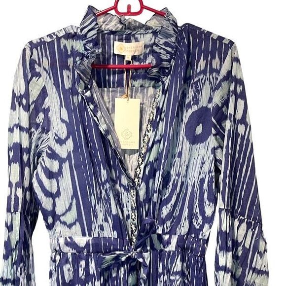 Sheridan French Britt Dress, Blue Moroccan Ikat Maxi Orig $395.00 - Picture 3 of 11